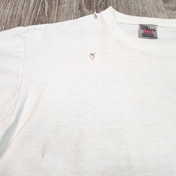 HOOTERS Fire Department Graphic White T Shirt Distressed Men's Large - Picture 6 of 14